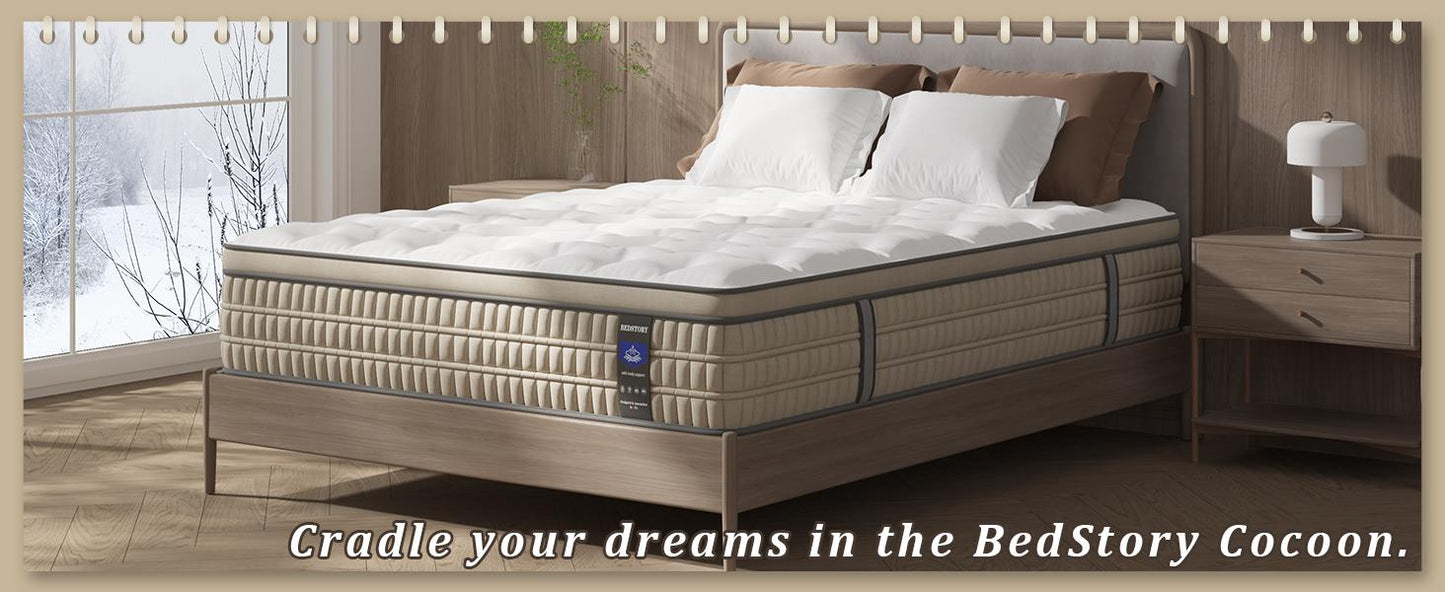 BedStory 12 Inch Full/King Hybrid Gel Memory Foam Mattress - Cheerful Home Finds