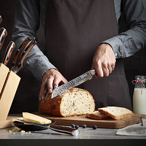 Knife Set with Block, 9PC High Carbon Stainless Steel Set - Cheerful Home Finds