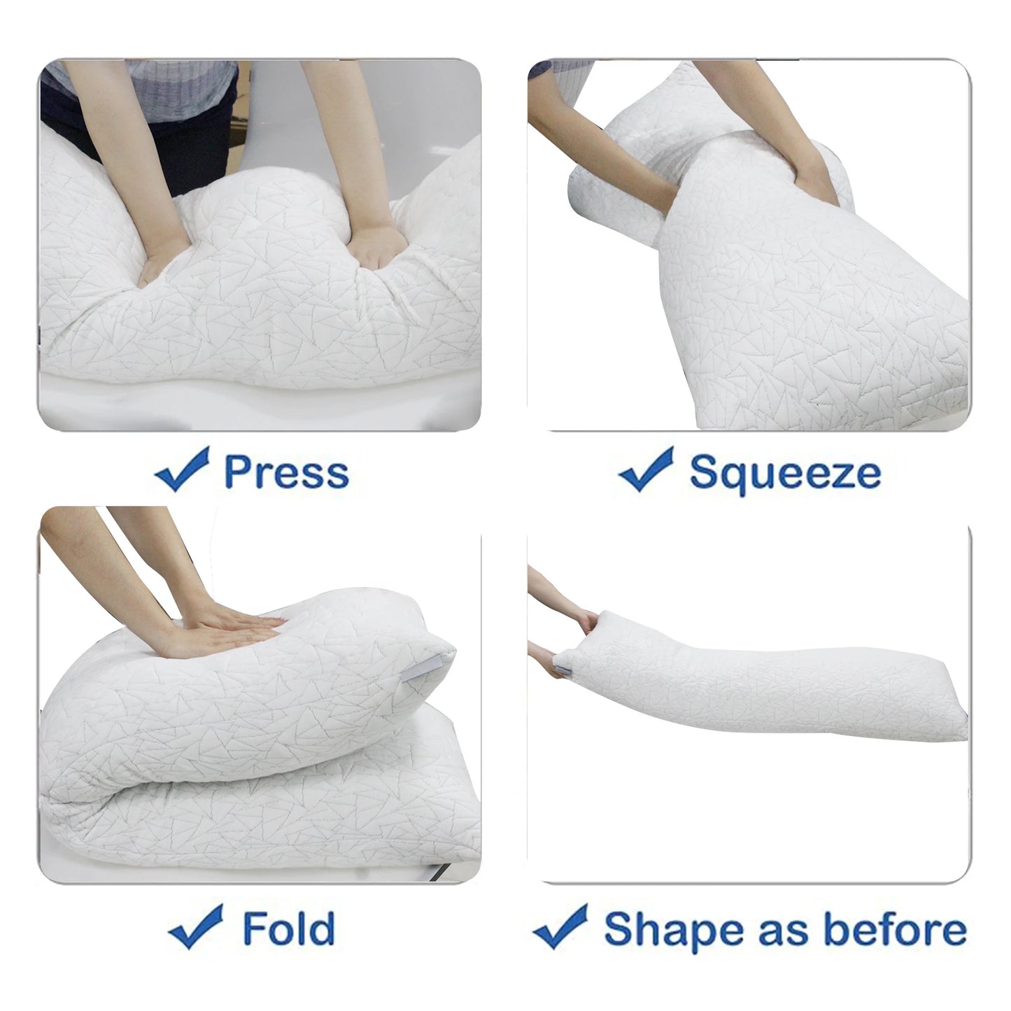 Memory Foam Body Pillow - Fluffy Long Bed Pillow 20x54 Inch - Cheerful Home Finds