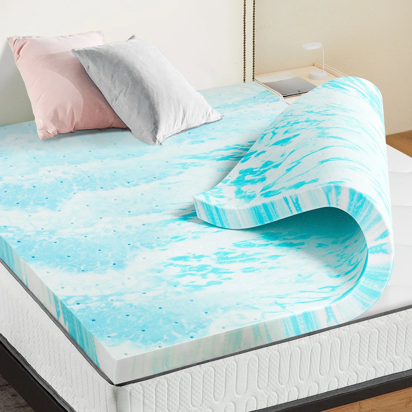 JHK 2-3 Inch Gel Memory Foam Mattress Topper Full Size - Cheerful Home Finds