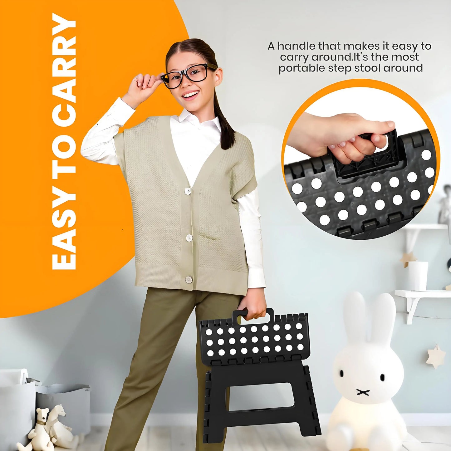 Collapsible PP Stool - 330lb Capacity Multi-Use Seat - Cheerful Home Finds