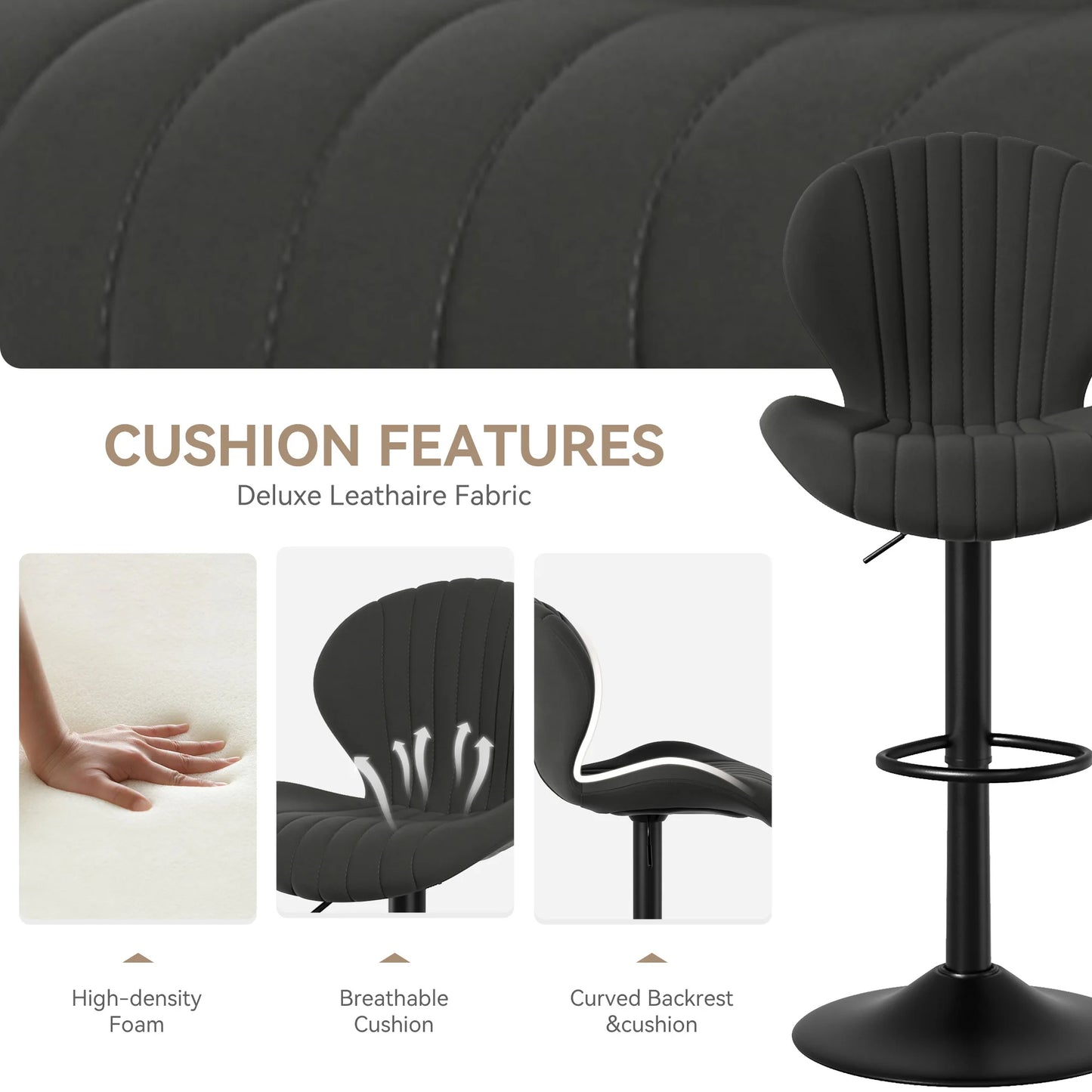 Living Room Chairs 2 Pcs Set Luxury Modern Adjustable Stool - Cheerful Home Finds