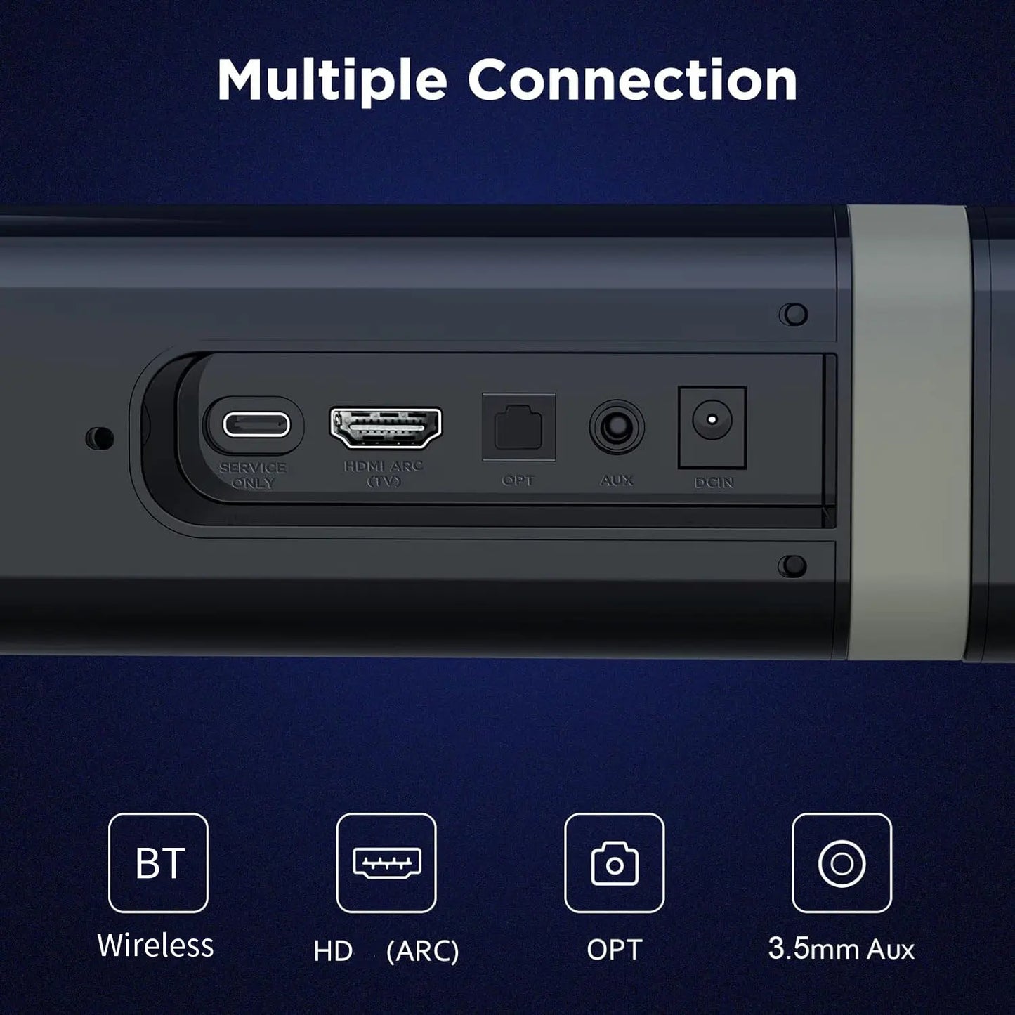 KY2020D 2 in 1 Separable Soundbar for TV 2.0 Channel Home Audio Sound Bars with ARC Optical AUX Connectivity