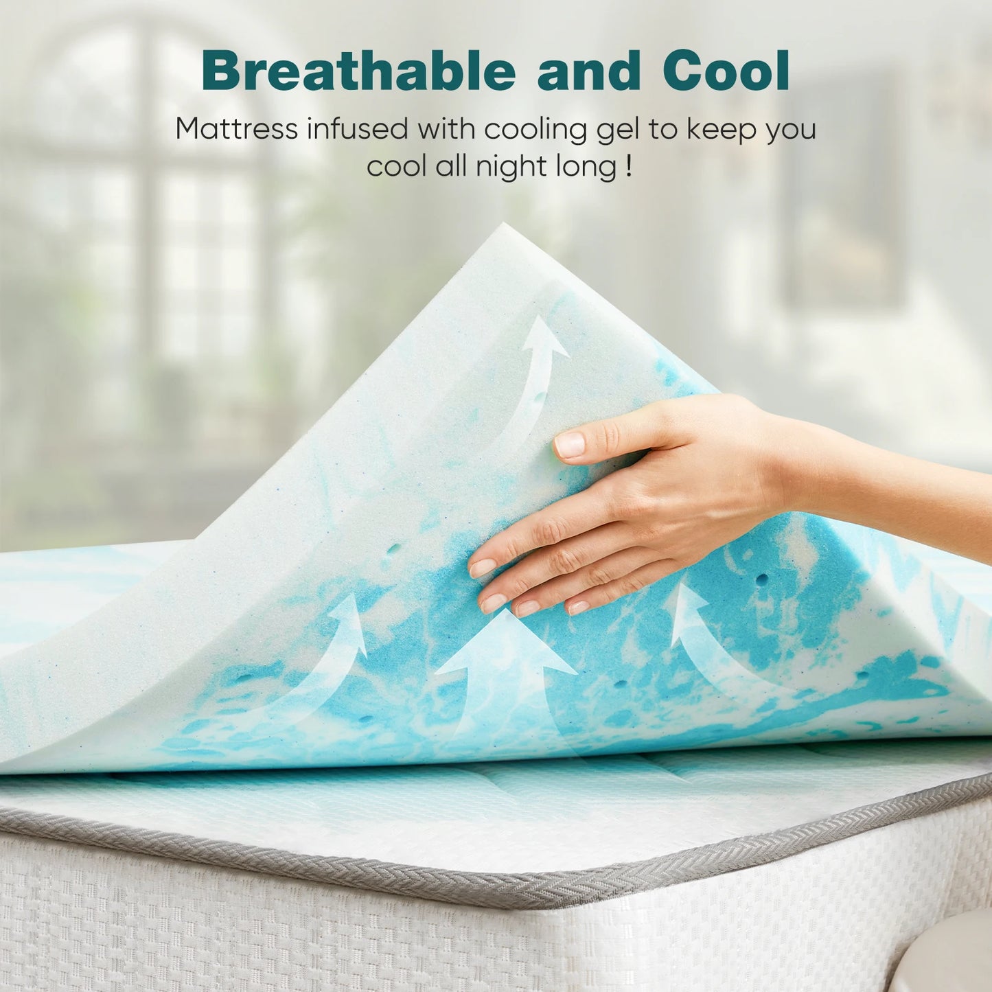 JHK 2-3 Inch Gel Memory Foam Mattress Topper Full Size - Cheerful Home Finds
