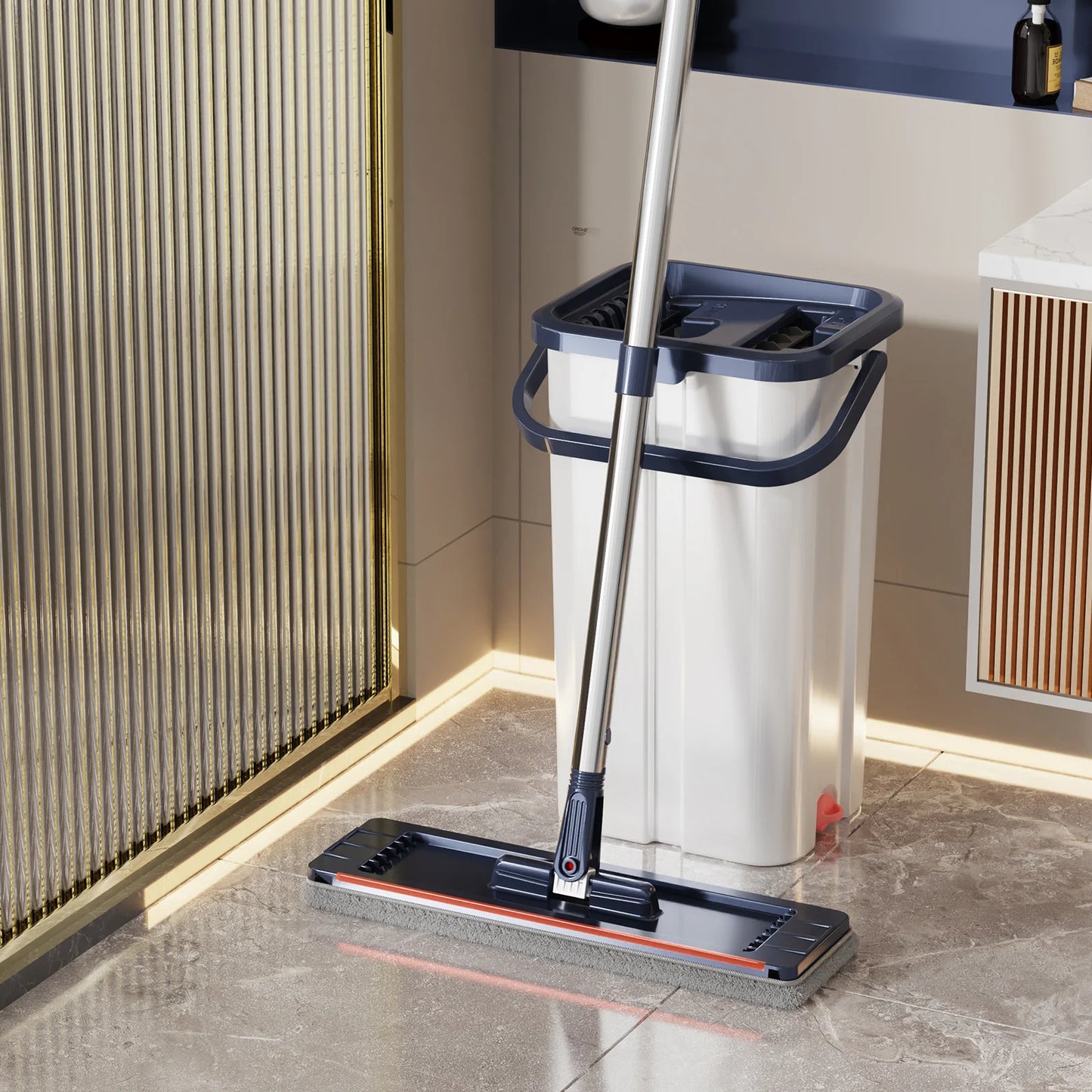 Floor Washing Mop with Separate Clean and Dirty Water Bucket - Cheerful Home Finds