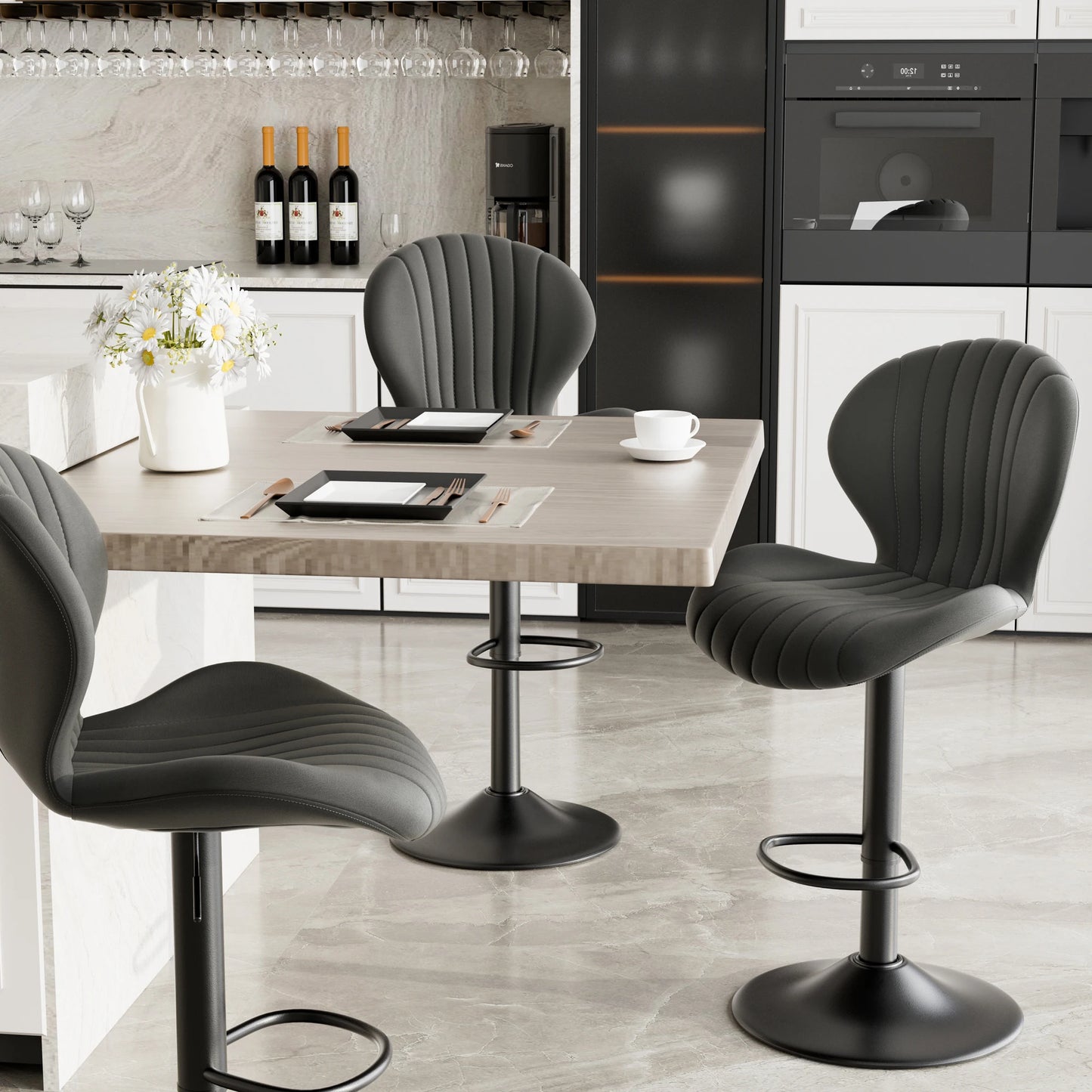 Living Room Chairs 2 Pcs Set Luxury Modern Adjustable Stool - Cheerful Home Finds