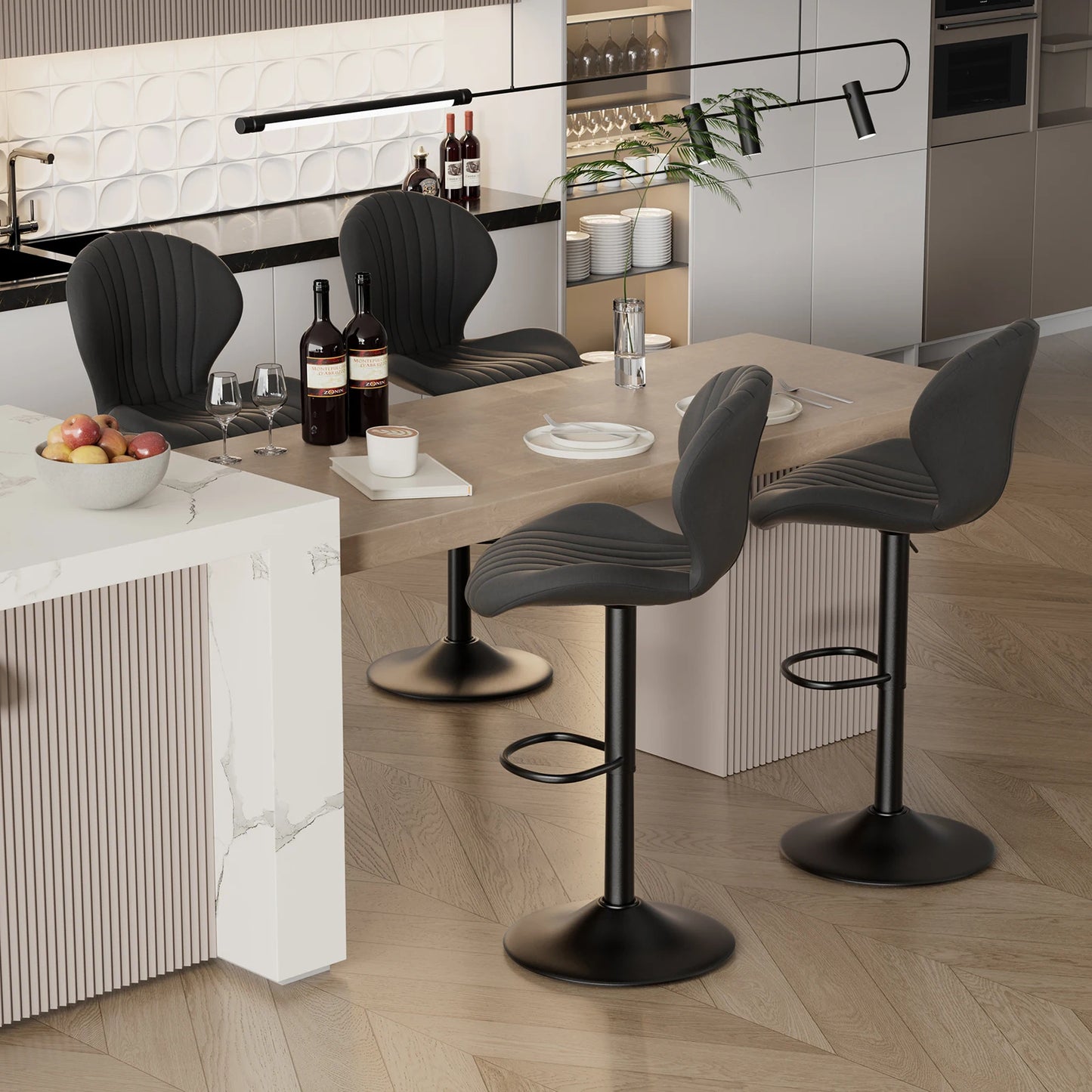 Living Room Chairs 2 Pcs Set Luxury Modern Adjustable Stool - Cheerful Home Finds