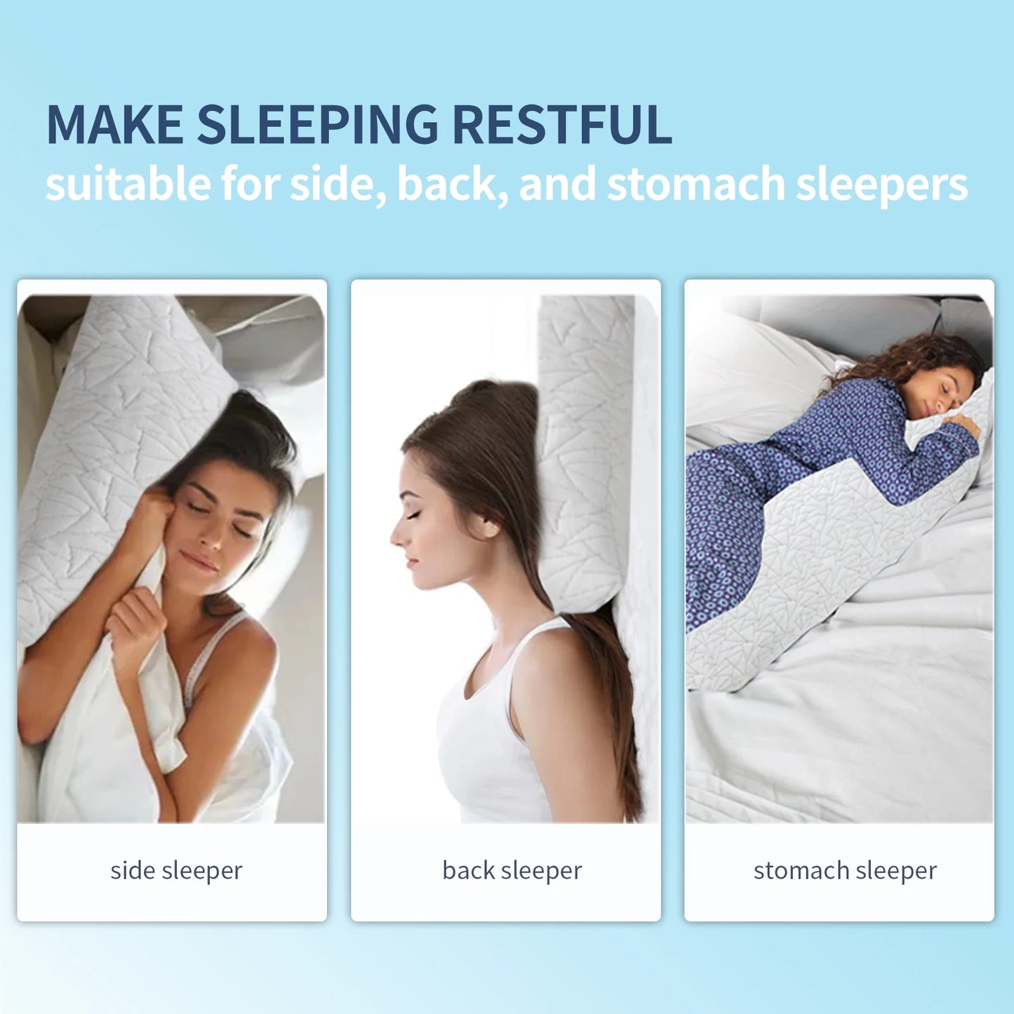 Memory Foam Body Pillow - Fluffy Long Bed Pillow 20x54 Inch - Cheerful Home Finds