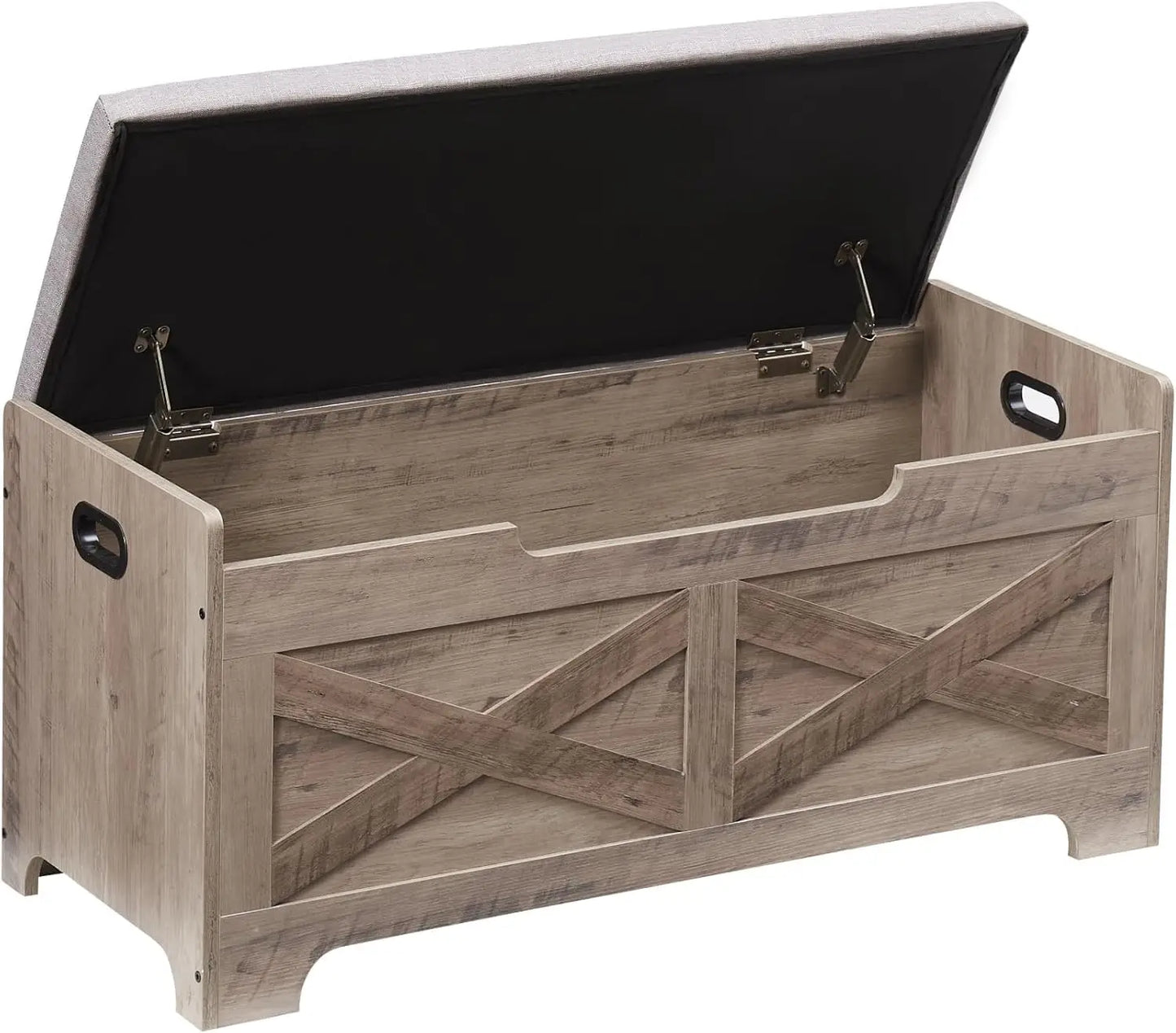 Storage Bench Storage Chest with 2 Safety Hinges Liftable Top - Cheerful Home Finds