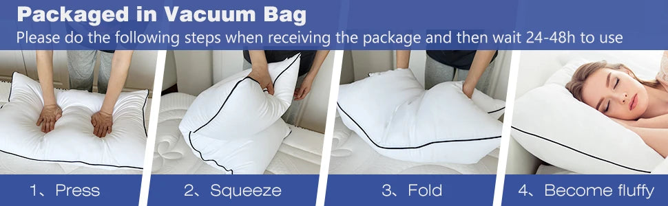 Cooling Bed Pillows, Luxury 3D Microfiber, Pack of 4 - Cheerful Home Finds