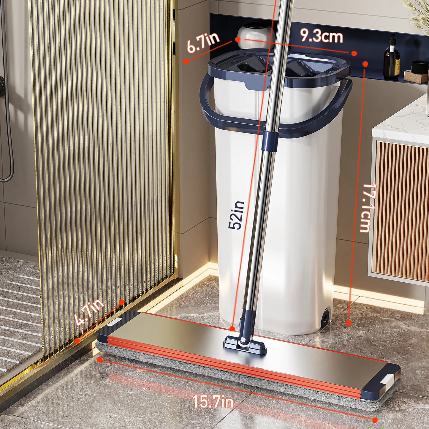 Floor Washing Mop with Separate Clean and Dirty Water Bucket - Cheerful Home Finds