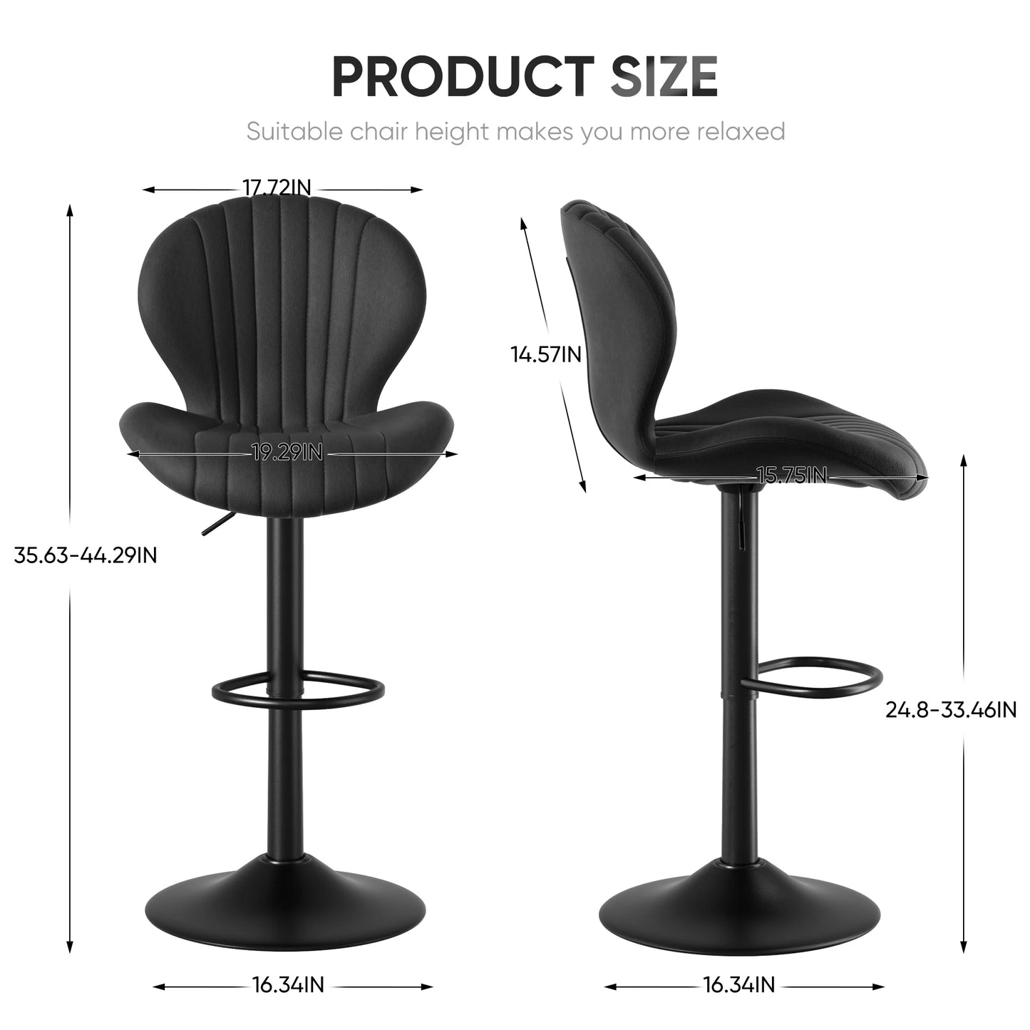 Living Room Chairs 2 Pcs Set Luxury Modern Adjustable Stool - Cheerful Home Finds