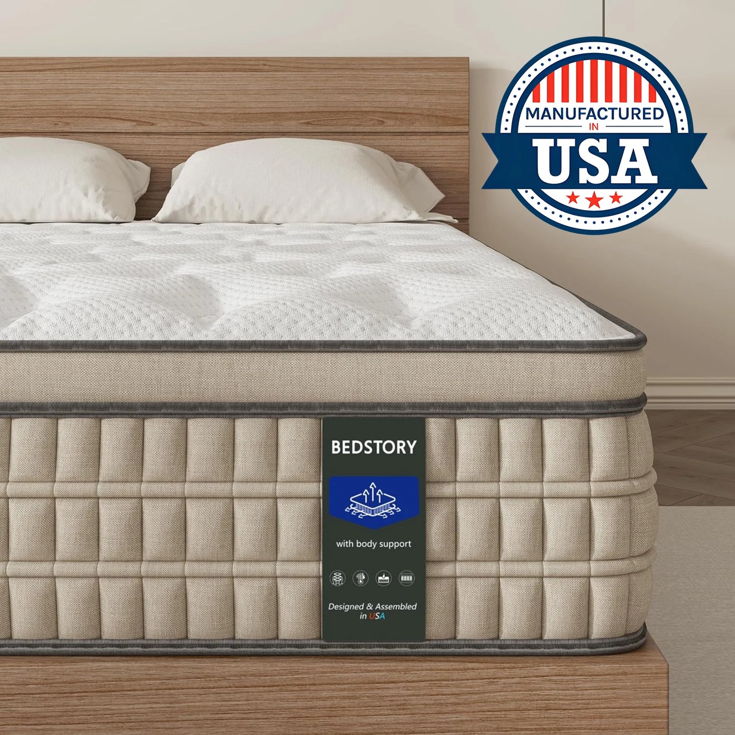 BedStory 12 Inch Full/King Hybrid Gel Memory Foam Mattress - Cheerful Home Finds