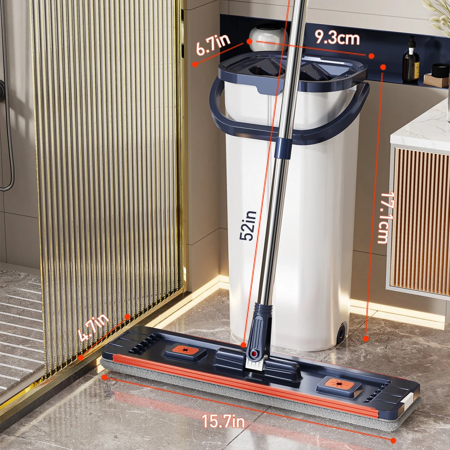 Floor Washing Mop with Separate Clean and Dirty Water Bucket - Cheerful Home Finds