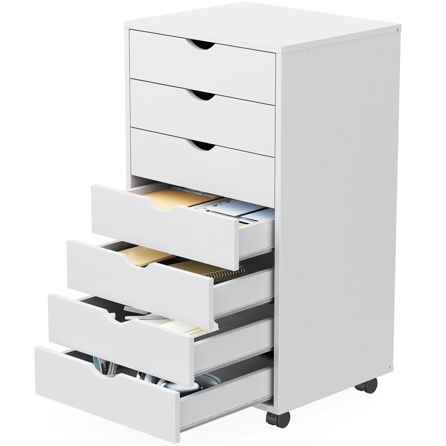 JHK 7 Drawer Chest Dressers Nightstand Storage Cabinet Wheels - Cheerful Home Finds