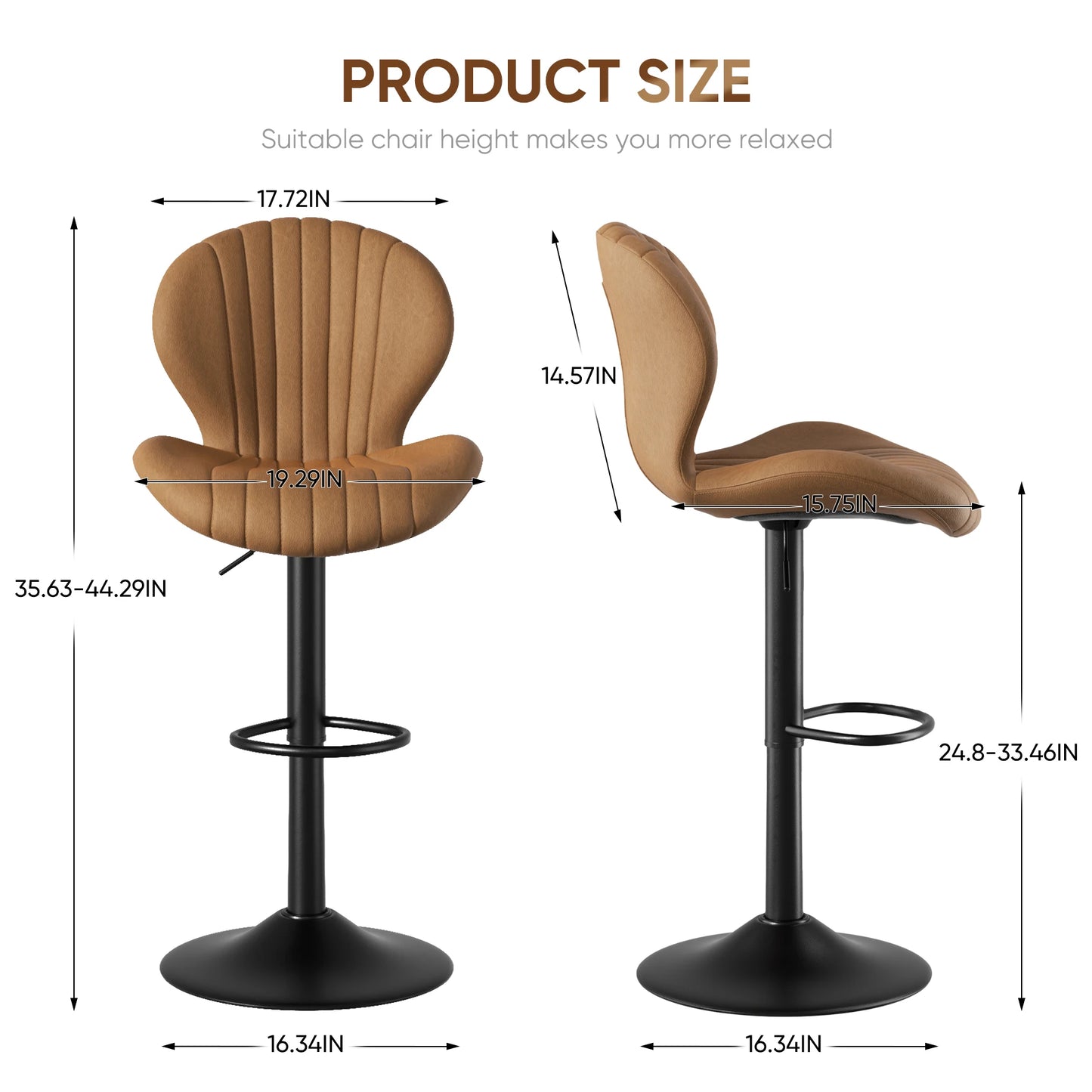 Living Room Chairs 2 Pcs Set Luxury Modern Adjustable Stool - Cheerful Home Finds