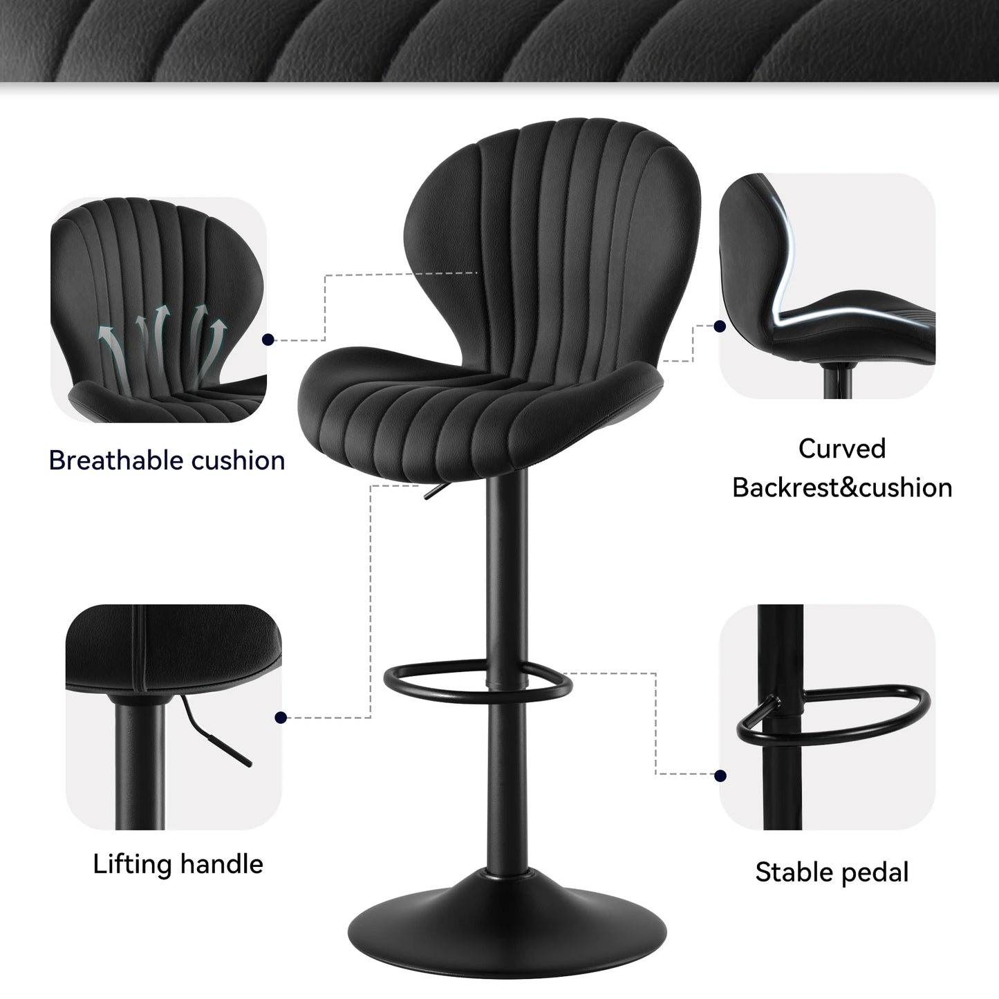 Living Room Chairs 2 Pcs Set Luxury Modern Adjustable Stool - Cheerful Home Finds
