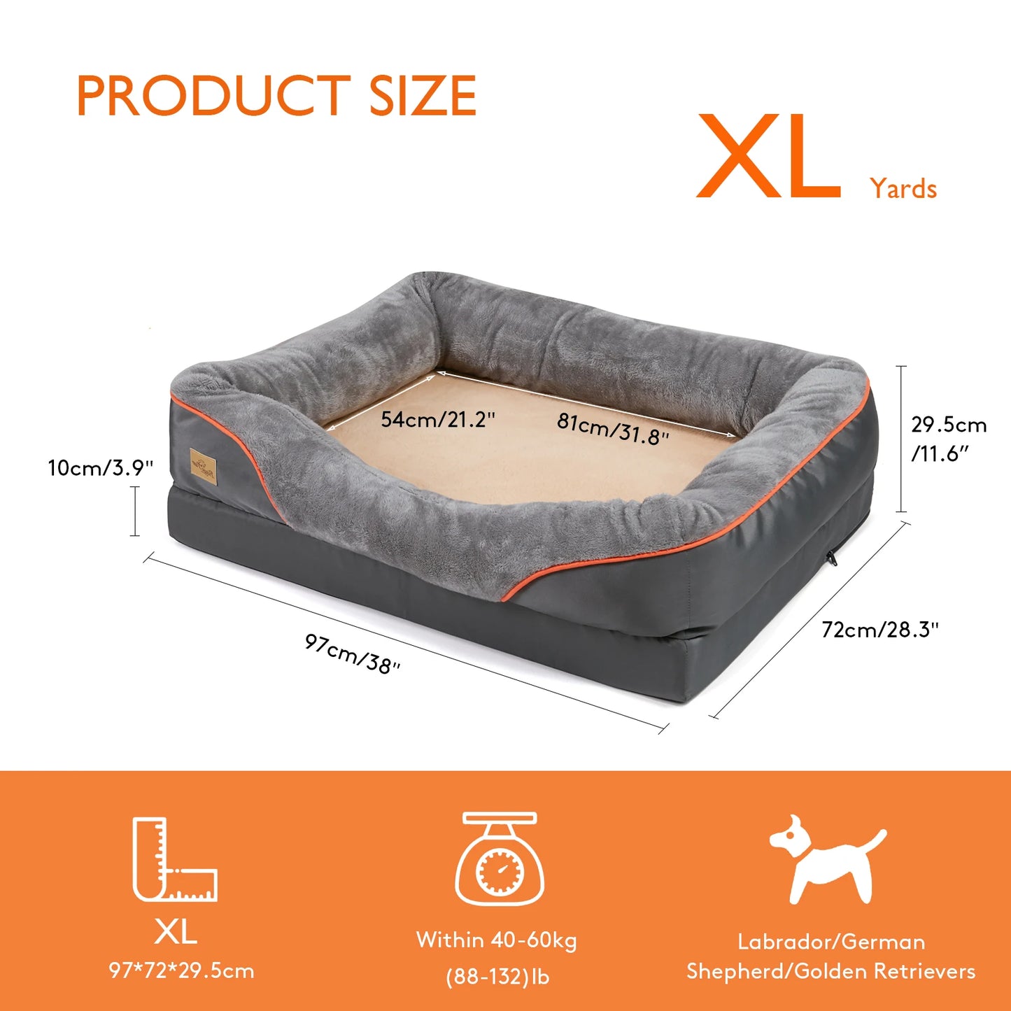 L XL 2XL 3XL Dog Bed Super Soft Orthopedic Foam Pet Bed - Cheerful Home Finds