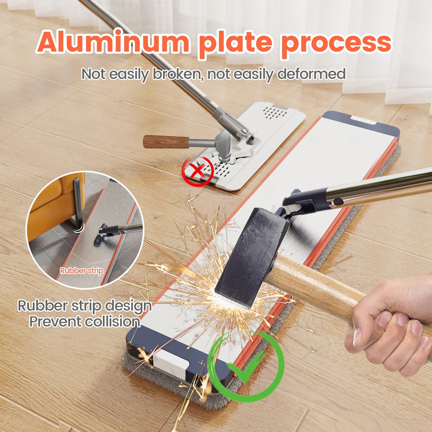 Floor Washing Mop with Separate Clean and Dirty Water Bucket - Cheerful Home Finds