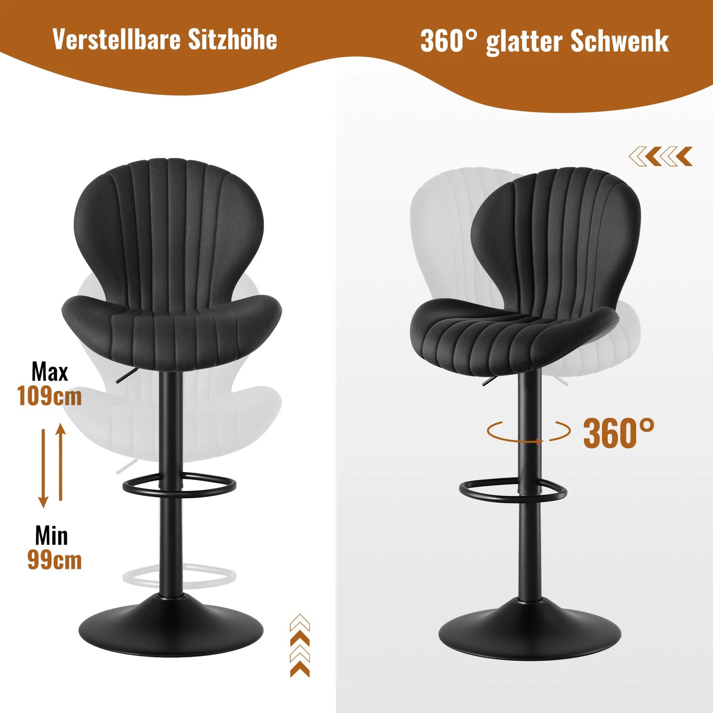Living Room Chairs 2 Pcs Set Luxury Modern Adjustable Stool - Cheerful Home Finds
