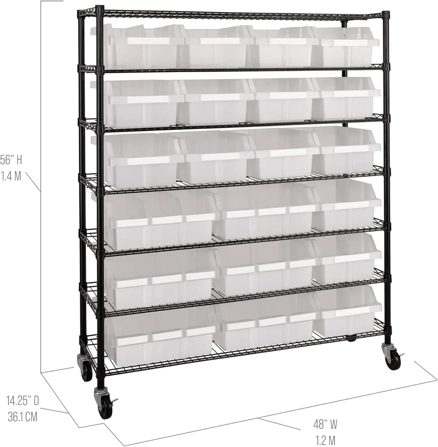 Heavy Duty NSF Bin Rack Solid Steel Wire Shelving Storage Unit - Cheerful Home Finds