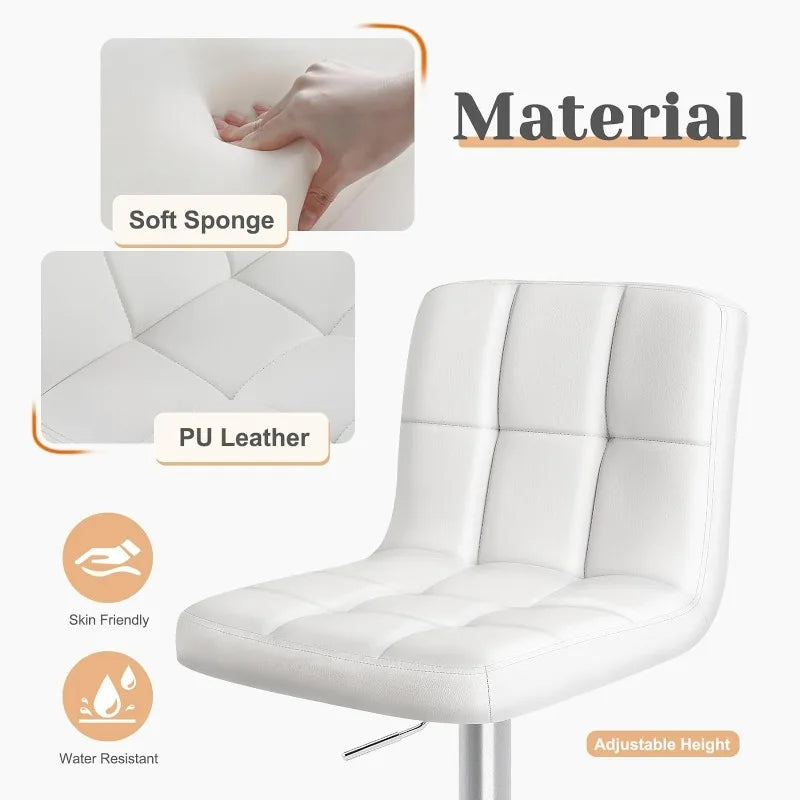 Adjustable Swivel Barstools with Thickened Seat Cushion - Cheerful Home Finds
