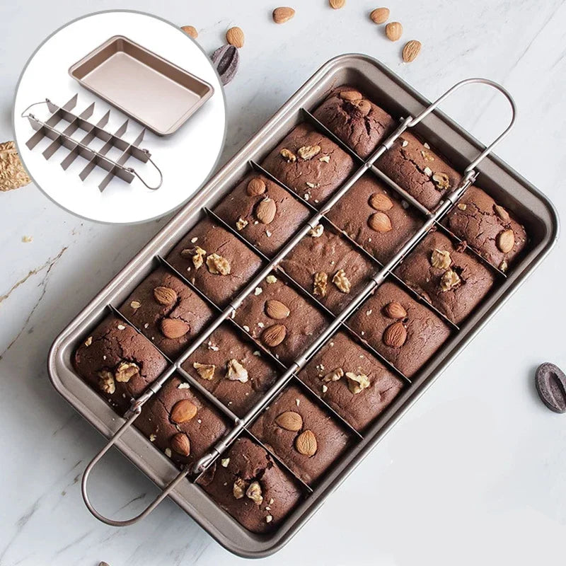 Non Stick Brownie Pan with Dividers Carbon Steel Bakeware - Cheerful Home Finds