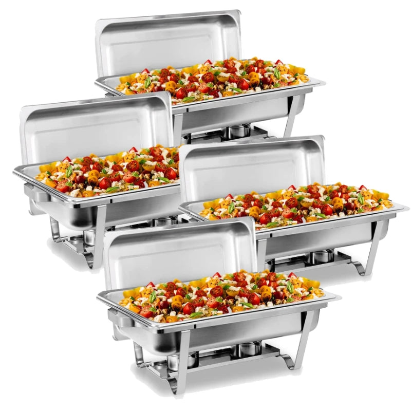 2/4/6 Pack 8QT Chafing Dish Buffet Set Stainless Steel Food Warmer Kit - Cheerful Home Finds