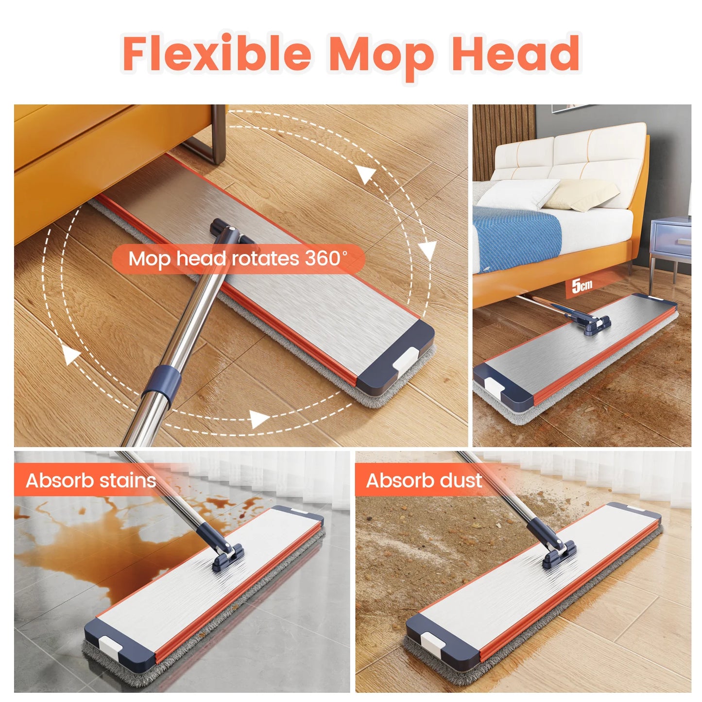 Floor Washing Mop with Separate Clean and Dirty Water Bucket - Cheerful Home Finds
