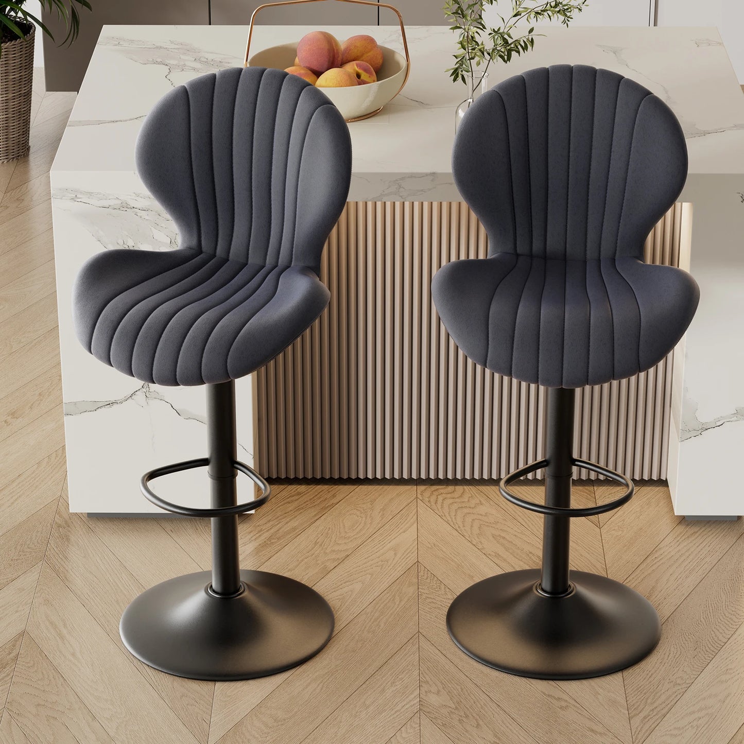 Living Room Chairs 2 Pcs Set Luxury Modern Adjustable Stool - Cheerful Home Finds