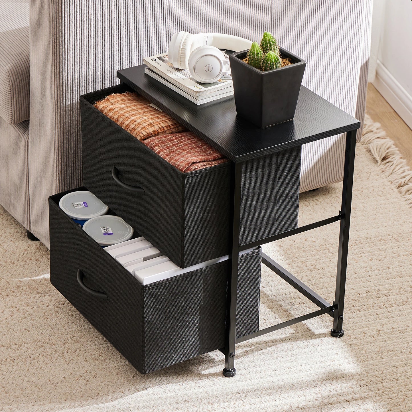 JHK Nightstand Bedside Coffee Sofa Tea Table Storage Chest - Cheerful Home Finds