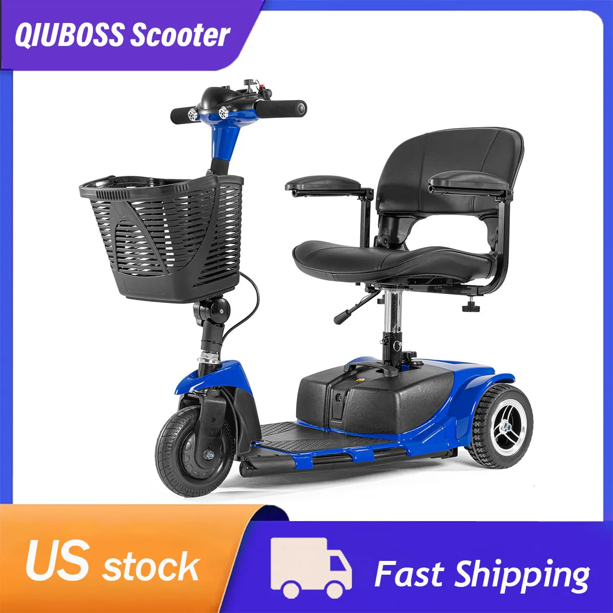 Electric Mobility Scooter Three Wheel Portable Foldable For Adult Elderly Disabled Outdoor Sport