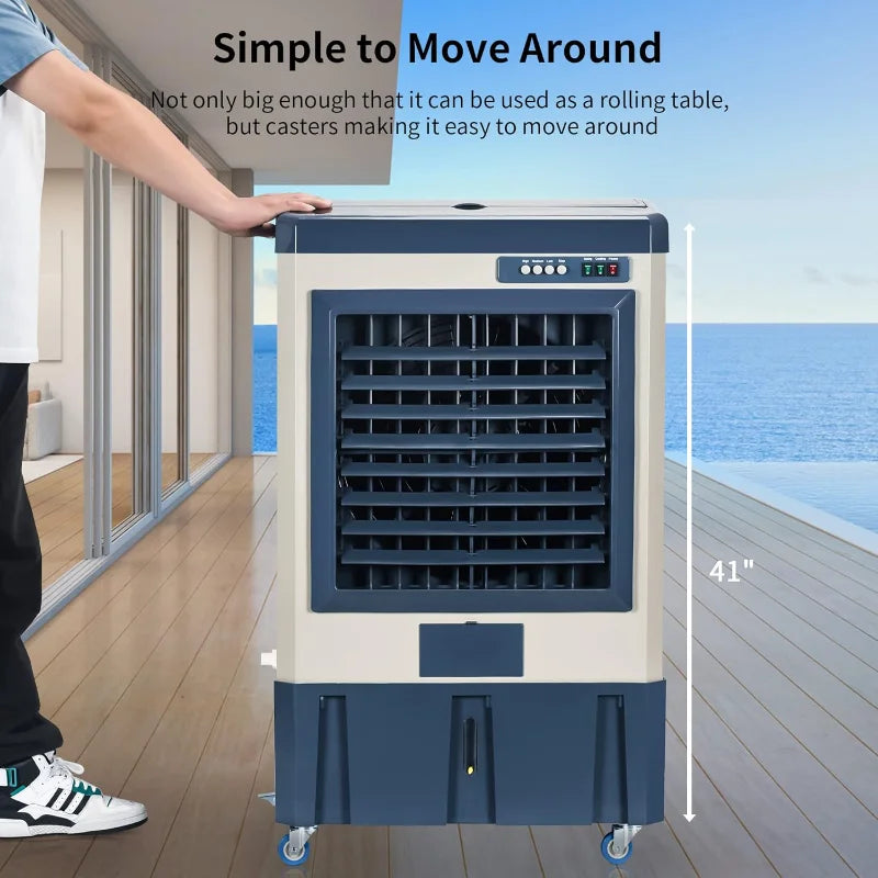 4800 CFM Evaporative Air Cooler with 10.6 Gallon Water Tank - Cheerful Home Finds