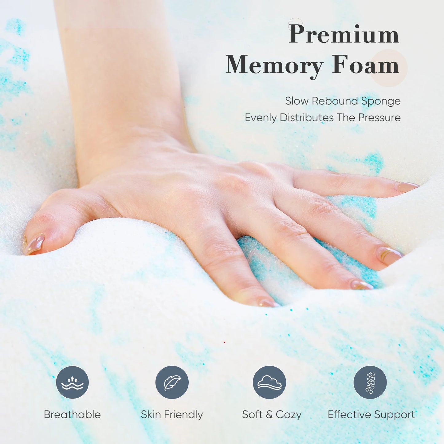 JHK 2-3 Inch Gel Memory Foam Mattress Topper Full Size - Cheerful Home Finds