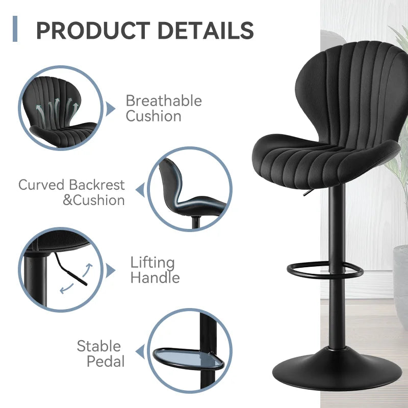 Living Room Chairs 2 Pcs Set Luxury Modern Adjustable Stool - Cheerful Home Finds