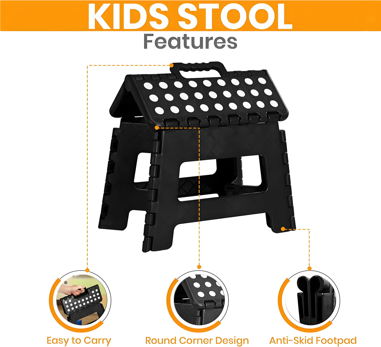 Collapsible PP Stool - 330lb Capacity Multi-Use Seat - Cheerful Home Finds