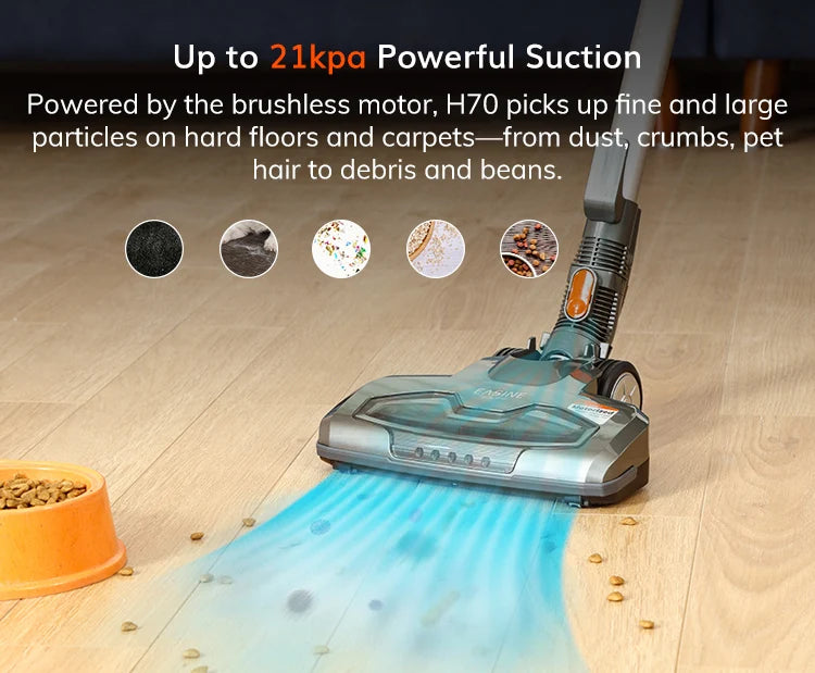 ILIFE H70 Cordless Handheld Vacuum Cleaner Robot 21kPa Suction 1.2L Dust Cup 40 Minutes Runtime LED Illumination Removable Battery