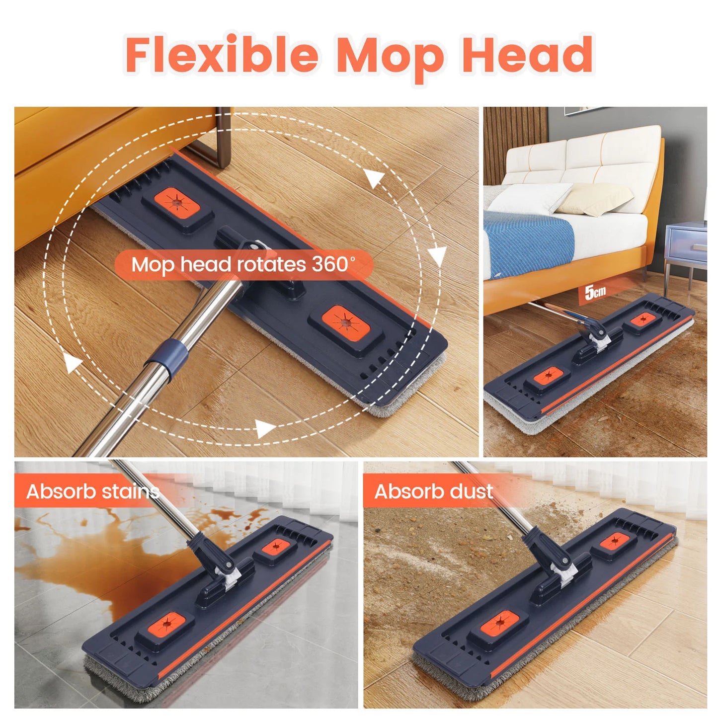 Floor Washing Mop with Separate Clean and Dirty Water Bucket - Cheerful Home Finds