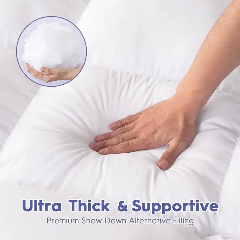 Ultra Thick Queen Bed Cover 900 GSM Mattress Topper Soft - Cheerful Home Finds