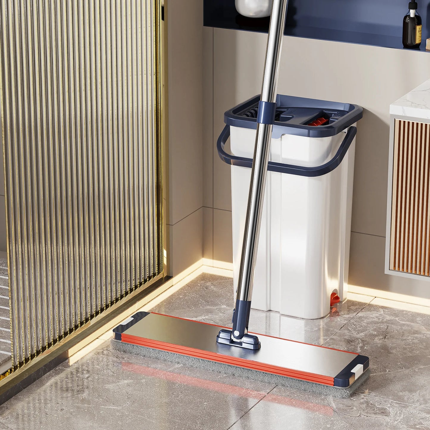 Floor Washing Mop with Separate Clean and Dirty Water Bucket - Cheerful Home Finds