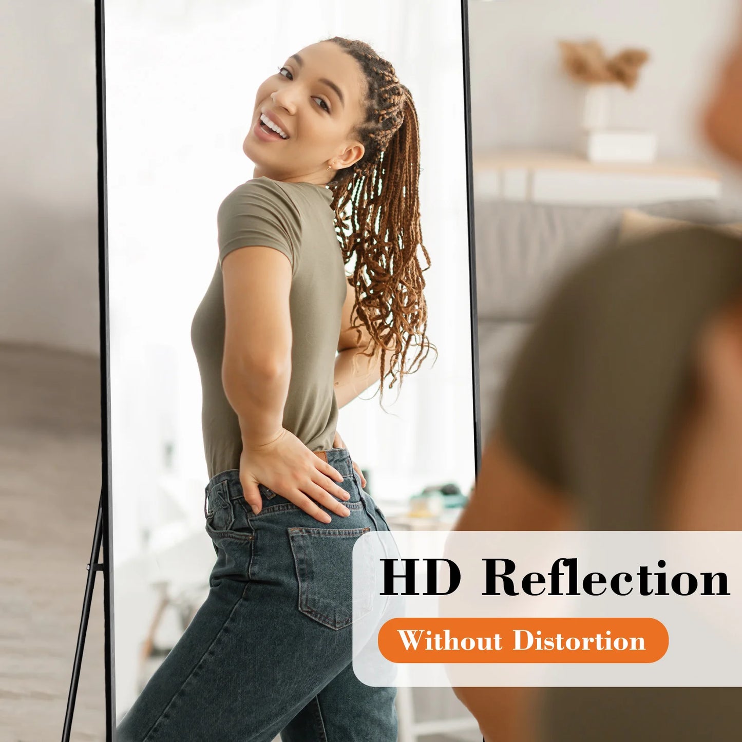 JHK 64"x21" Full Body Wall Mirror with Aluminum Frame - Cheerful Home Finds