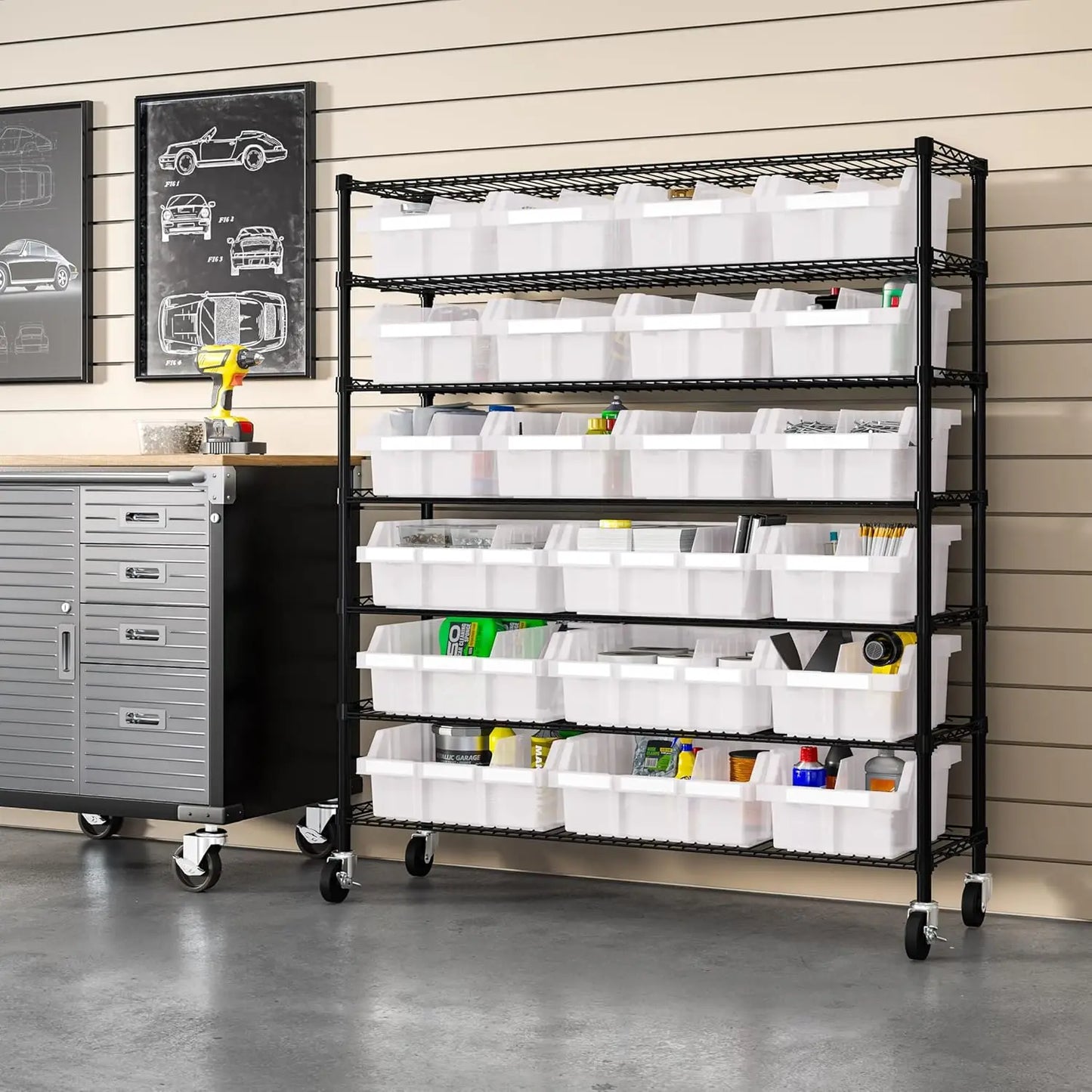 Heavy Duty NSF Bin Rack Solid Steel Wire Shelving Storage Unit - Cheerful Home Finds