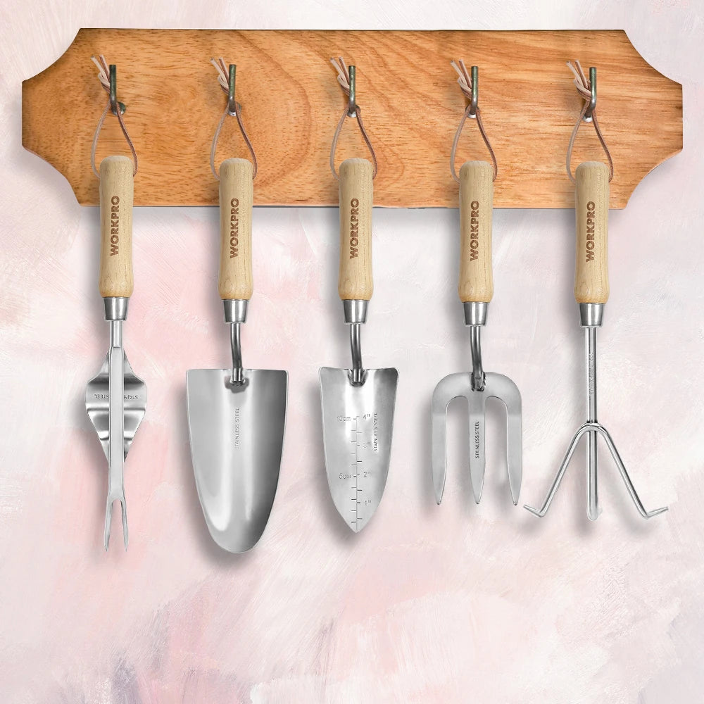 WORKPRO 8-Piece Pink Garden Tool Set with Tote and Gloves - Cheerful Home Finds