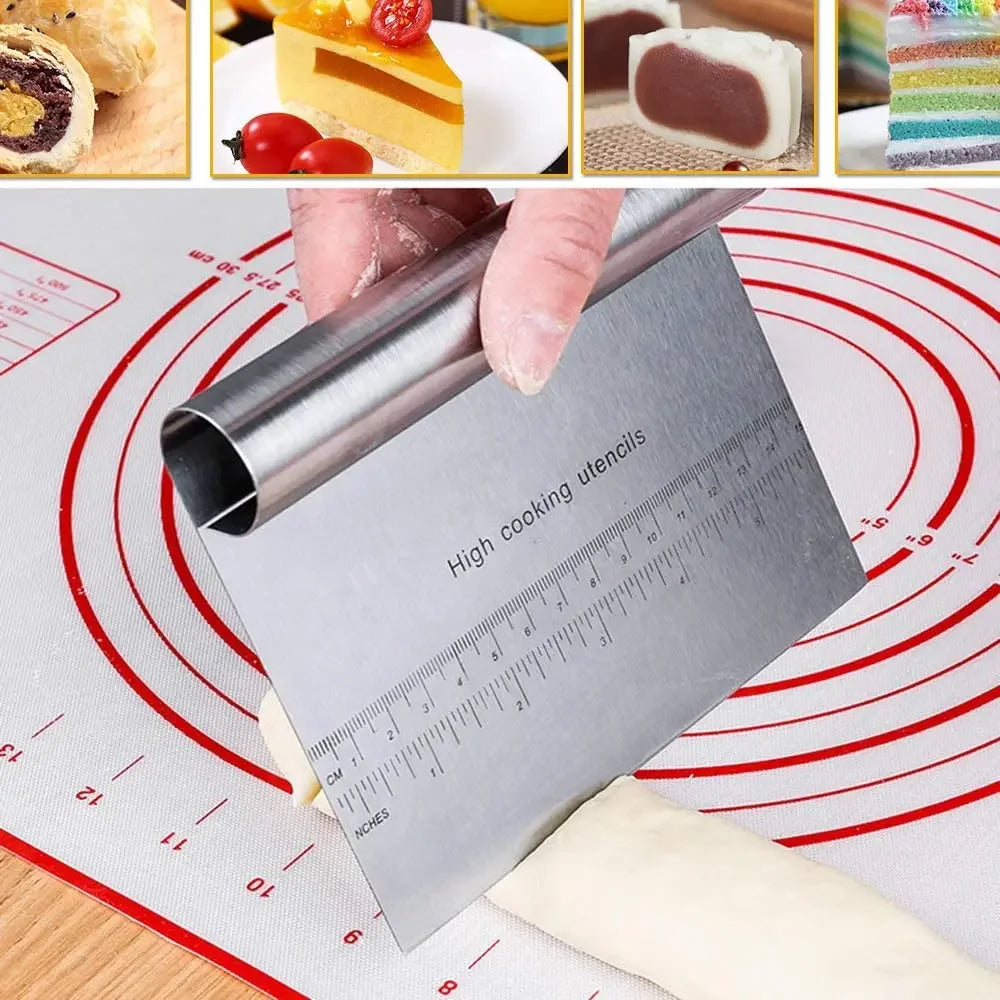 Stainless Steel Cake Scraper Pastry Cutters Edge Tools - Cheerful Home Finds