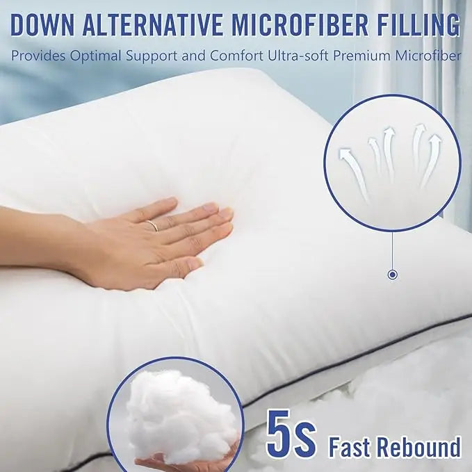 Cooling Bed Pillows, Luxury 3D Microfiber, Pack of 4 - Cheerful Home Finds