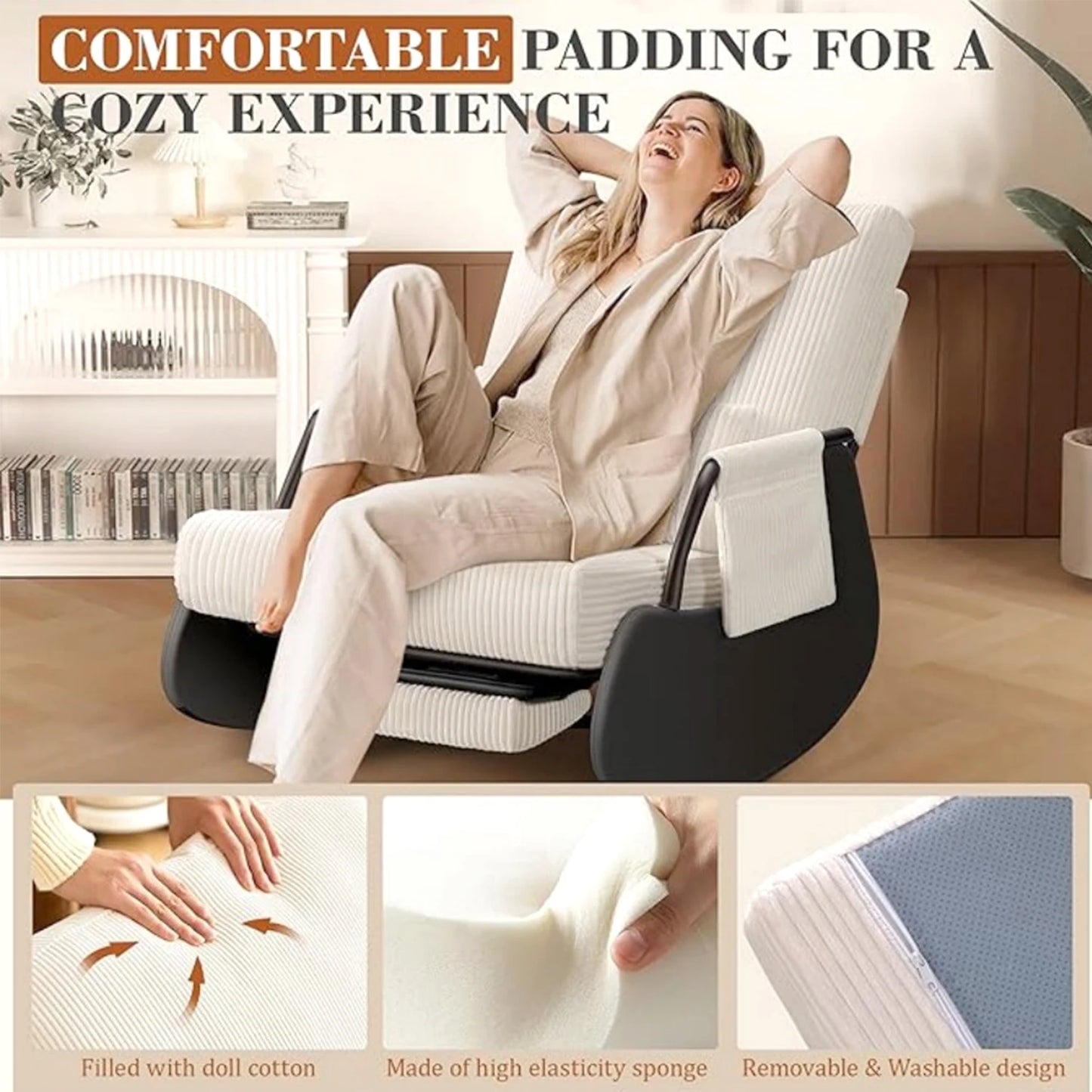 Rocking Chair Balcony Home Technology Cloth Living Room Modern Rocking - Cheerful Home Finds