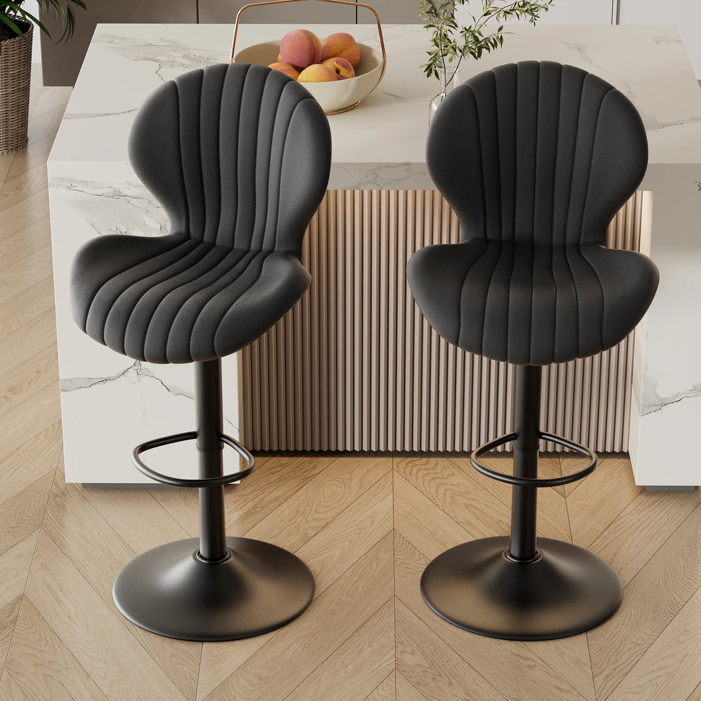Living Room Chairs 2 Pcs Set Luxury Modern Adjustable Stool - Cheerful Home Finds