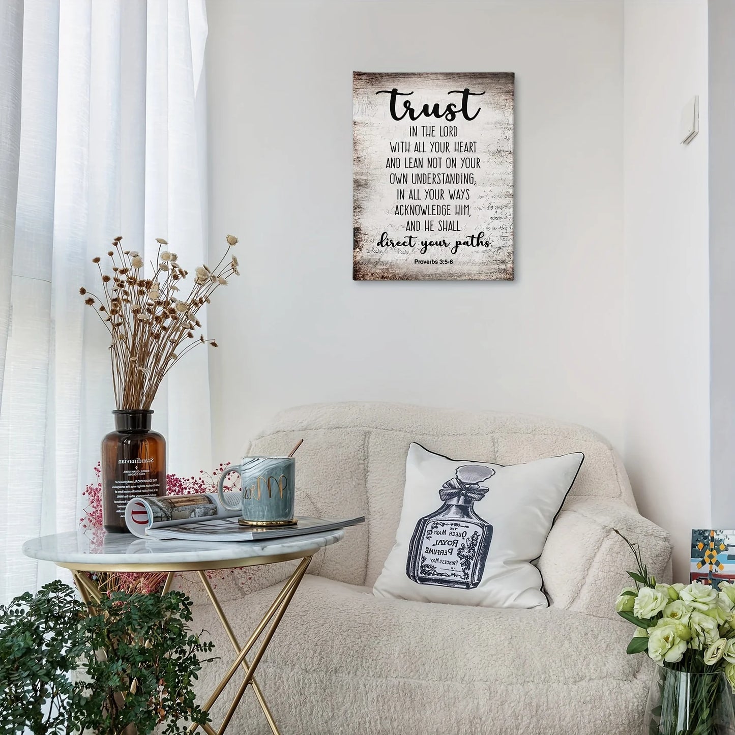 Bible Verses Wall Decoration Christian Canvas Painting for Home Office Church Horizontal Rectangle - Cheerful Home Finds