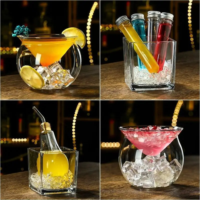 Creative Cocktail Glass High End Influencer Bar Wine Glasses Ins Straw Crystal High Appearance Level Glass