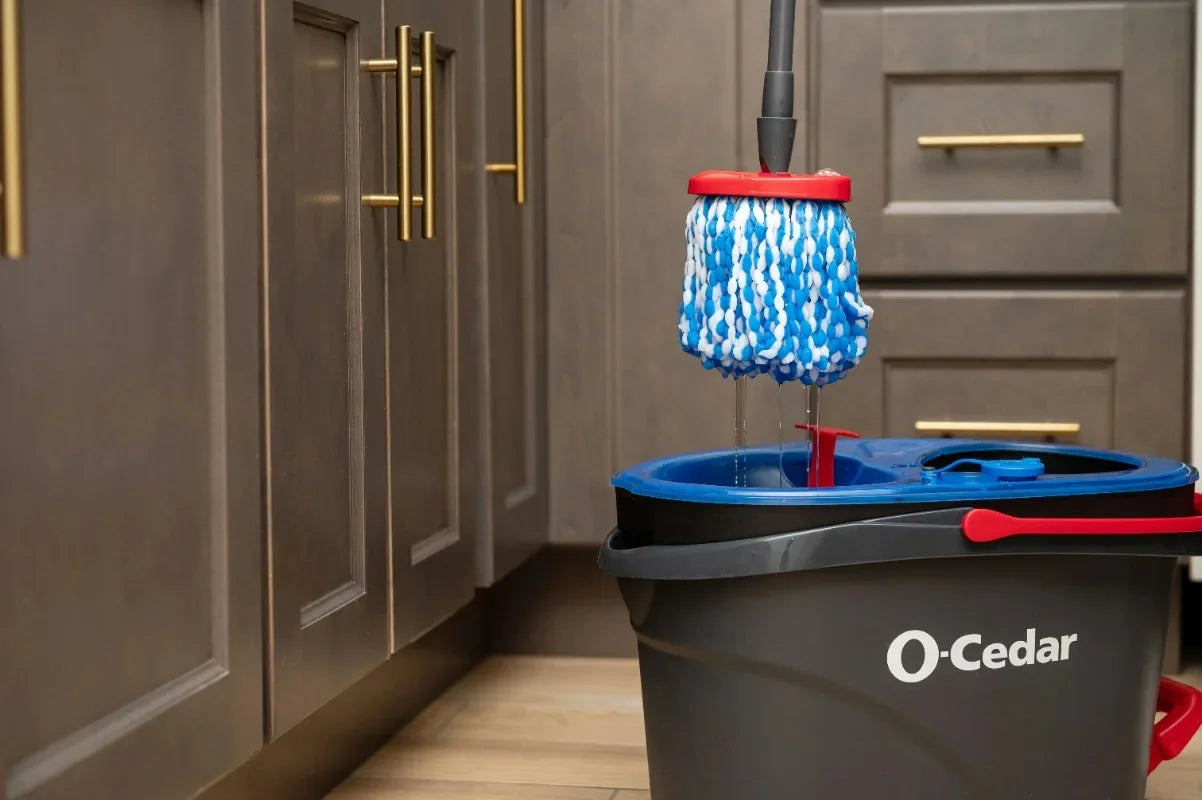 O Cedar RinseClean Clean Water Spin Mop and Bucket System Removes 99 Percent of Bacteria Two Tank Bucket System